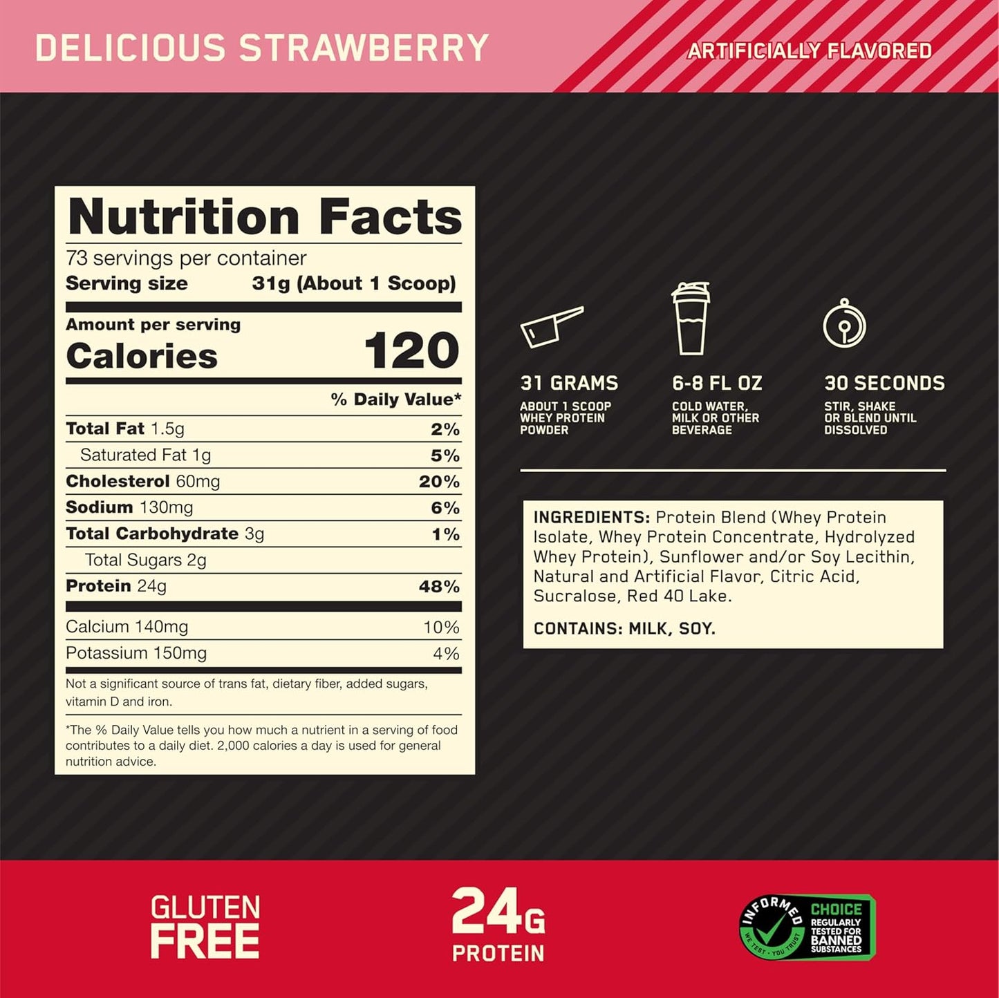 ON Gold Standard 100% Whey Protein, 5 LBs