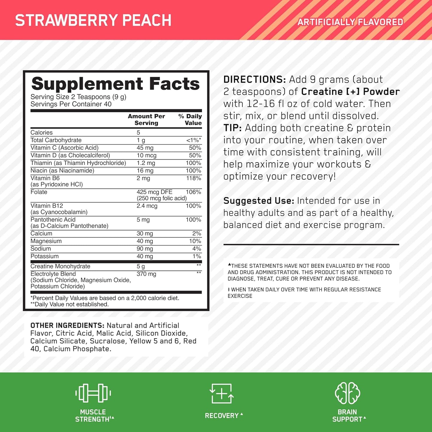 ON Micronized Creatine Monohydrate Plus Powder, 360g