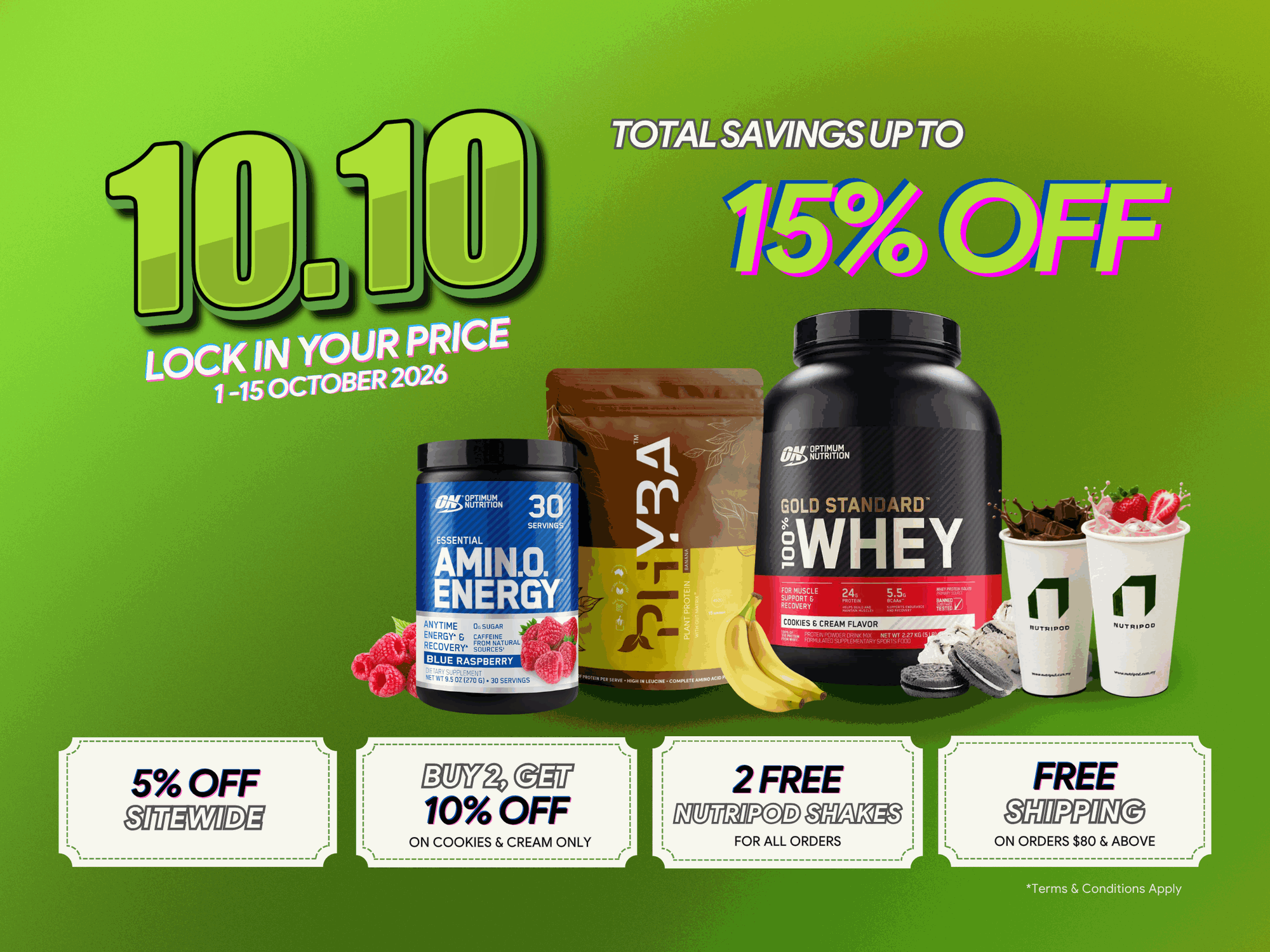 10.10 sale, 1 to 15 October 2026: total savings up to 15% off